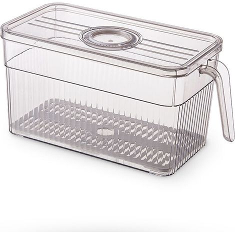 Ahlsen Kühlschrank-Aufbewahrungsbox, 1er-Set, Kühlschrank-Aufbewahrungsbox mit Deckel und Griff, Obst- und Gemüse-Kühlschrank-Aufbewahrungsbehälter, stapelbarer Kühlschrank-Organizer für Kühlschrank, (1/5)