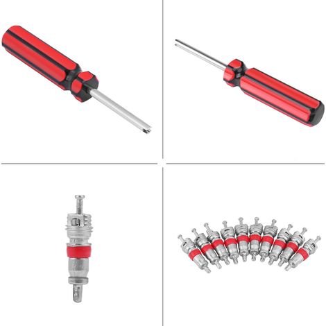 Noyaux de valve pour roues et pneus de moto, jeu de 10 pièces, avec outils de démontage, kit de réparation et de démontage. (1/5)