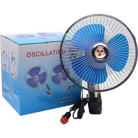 Ventilateur électrique rotatif puissant et silencieux pour voiture, avec prise allume-cigare, 20 cm (8 pouces), 24 V, compatible avec camions, camping-cars et bateaux. (1/4)
