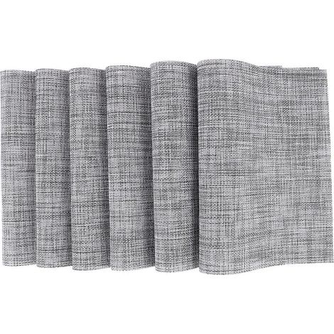 Sous-tapis de table isolant thermique en PVC pour la maison, l'hôtel et le restaurant (lot de 6), antidérapant. (1/5)
