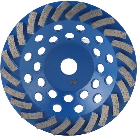 Meule diamantée à dents bleues 24 segments 180mm grain 30 pour béton pierre ciment (1/5)