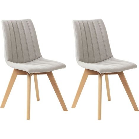 Set of 2 Dining Chairs CALGARY Light Grey (1/5)