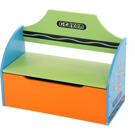 Oypla Childrens Wooden Crayon Toy Storage Unit Box Bench Seat (1/5)