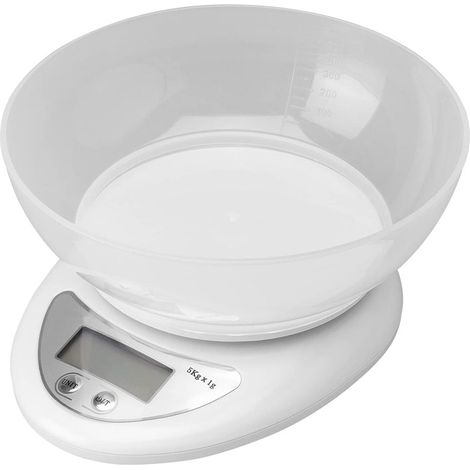 BILANCIA DA CUCINA DIGITALE 5KG/1G BILANCIA ALIMENTI CON DISPLAY LCD E PIATTO (1/4)