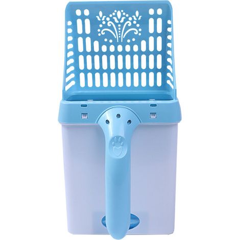 Ramasseur d'animaux amovible avec poubelle, ensemble de pelles à merde, pelle à sable tout-en-un en plastique pour chat（bleu） (1/5)