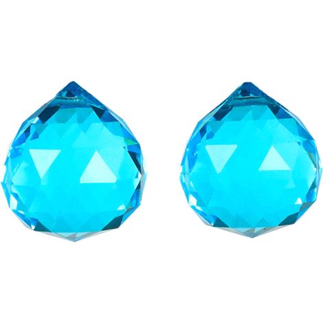 Lot de 2 boules lumineuses en cristal coloré - 40 mm bleu royal (1/5)