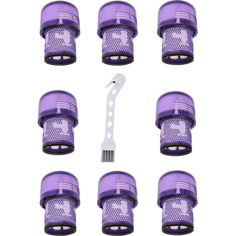 Ersatzteil - Set 8 HEPA-Filtern kompatibel mit V11 V12 V15 mit Reinigungsbürste - - DYSON