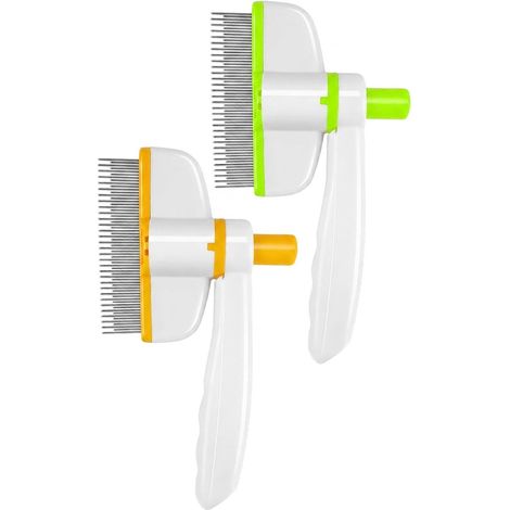 2 x Self-Cleaning Cat Dog Brush for Cats Long and Short Hair, Rotary Massage Comb for Animals, Anti-Pet Hair Glove, Removes Knots and Undercoat (1/5)