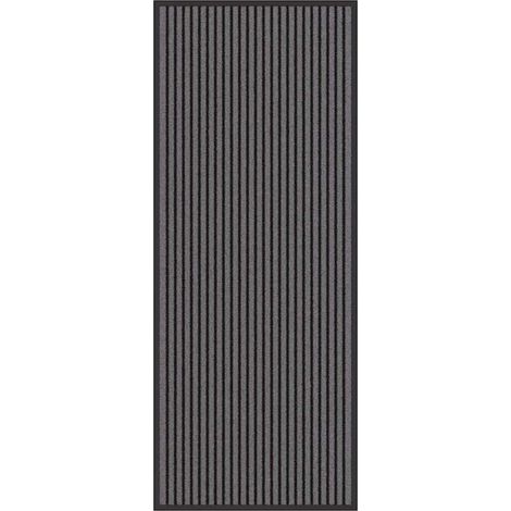 Felpudo Rayado Negro y Gris 60 x 150 cm Polipropileno y PVC vidaXL (1/5)