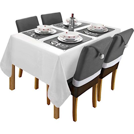 SET DICORAZIONI NATALIZIE PER TAVOLO E SEDIE GRIGIO