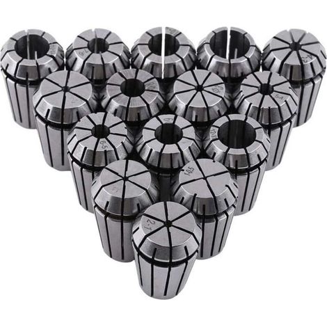 15pcs ER20 Collet Chuck Set Spring Collet en acier pour CNC machine de gravure et outil de tour de fraisage 1-13mm (1/4)