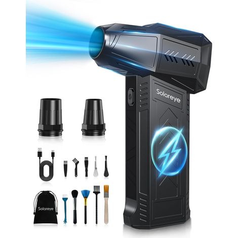 Souffleur Air Comprimé, 180000 TR/Min de Pulvérisation d’Air Comprimé avec Batterie 6000mAh, Soufflette Voiture, Bombe Air Sec pour Clavier, Électronique, Air Comprimé Nettoyage PC (1/5)