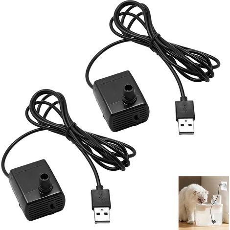 2 Pièces Mini Pompe a eau Submersible USB, DC 5V 1-3W 200L/H Mini Pompe Aquarium Ultra Silencieuse, Micro Pompes pour Fontaine, Abreuvoir Animaux, Hydroponie, Bassin, Jardin d’Eau Intérieur Extérieur (1/5)