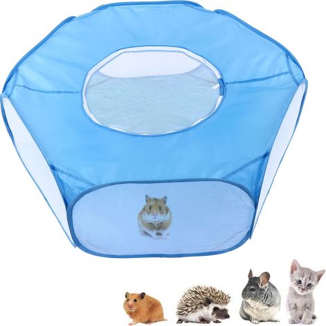 Clôture transparente respirante pour animaux de compagnie, enclos de jeu portable pour petits animaux, cage-tente pliable pour l'exercice en extérieur et en intérieur pour animaux de compagnie (sac en (1/5)
