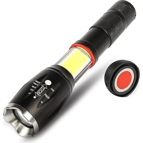 Linterna potente con enfoque telescópico, mini linterna magnética COB, mini linterna portátil. (1/5)