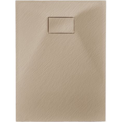 SKLUM Soho rechteckige, rutschfeste, extraflache Duschwanne aus SMC-Harz Helles Sandbraun 120 x 90 cm                                 