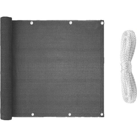 Brise-Vue pour Balcon, Anti UV Imperméable avec Oeillets et Cordons, 0.9x5m (1/4)