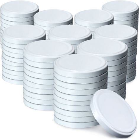Kadax – Lot de 100 bouchons métalliques 82mm – Tôle étamée avec revêtement silicone – Fermeture hermétique twist off – Pour conserves alimentaires