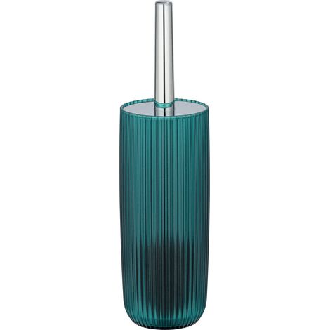 Brosse WC Pétrole, Porte Brosse WC fermé en Plastique et Surface givrée, Ø 10 x 36,5 cm (1/5)