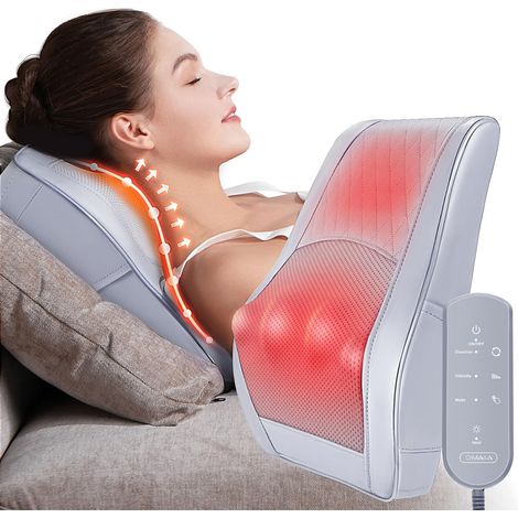 Masseur Cervical avec Coussin Chauffant, Massage Dos et Cou, Soulage Douleurs Musculaires Cou, Épaules, Dos, Jambes et Pieds, Idéal Cadeaux pour Homme/Meres/Pere/Grand Mere (1/5)
