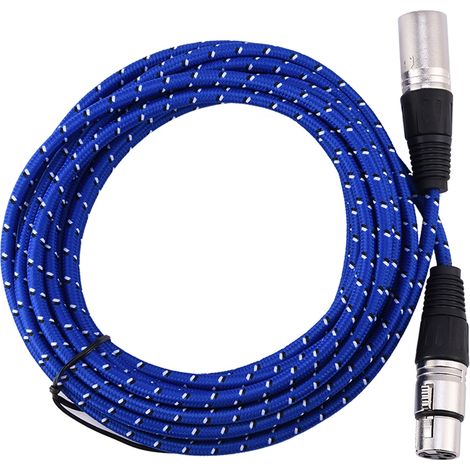 Meter langes, geflochtenes XLR-3-Pin-Audio-Verlängerungskabel (Stecker/Buchse) für Mikrofon (1/5)