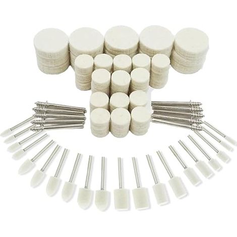 80 Pieces Wool Polishing Wheels with 1/8" Shank Compatible with Rotary Tools Accessories Polisher Kit Tip Polishing Tool Felt Finish for Polishing Metal Glass Jewelry (1/5)
