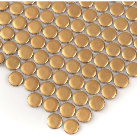 Mosaïque Miss Penny Gold matt — lot de 14 feuilles (1,04 m²) (1/5)