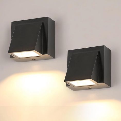 Aplique LED de pared exterior impermeable IP65 - 2 unidades - Iluminación moderna para jardín y patio (1/5)