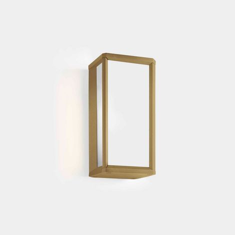LEDS C4 Skat Mini Lanterne Murale Extérieure LED Mini Box Or, Blanc IP65 9W 2700K