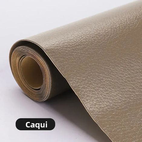 Ruban adhésif de réparation pour cuir (kaki 50x50cm) - Réparation facile et rapide à domicile pour canapés, sièges et chaises (1/5)