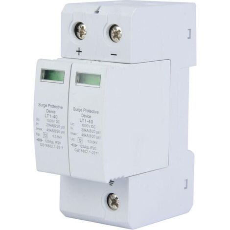 Dispositivo di protezione da sovratensione CC, protezione da sovratensione domestica da 1000 V per impianti fotovoltaici, dispositivo di protezione da sovratensione (2P 40 kA)