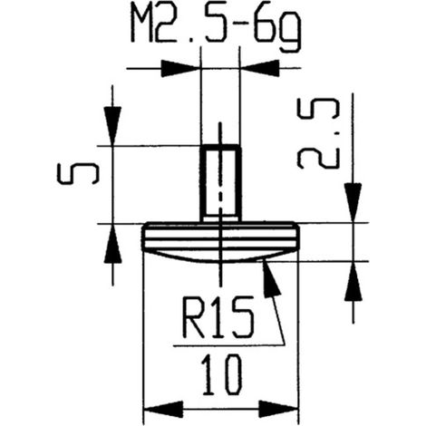 Conector de medida, de carburo, Modelo : abombado, 10 mm de Ø