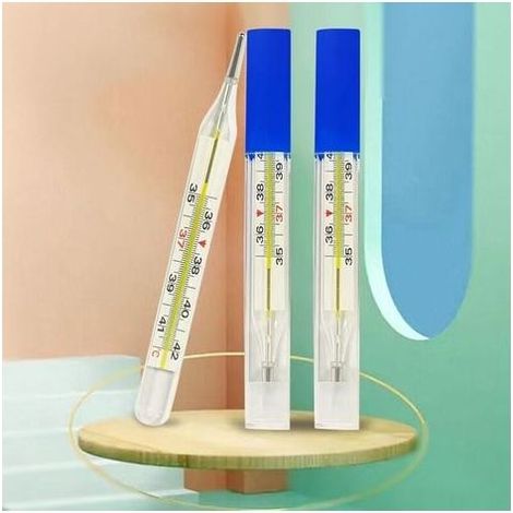 3 Thermomètres Médicaux en Verre au Mercure pour Adultes et Bébés (1/5)