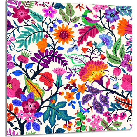 GLASPLATTE FÜR KÜCHE 60x65 Blumen (1/5)