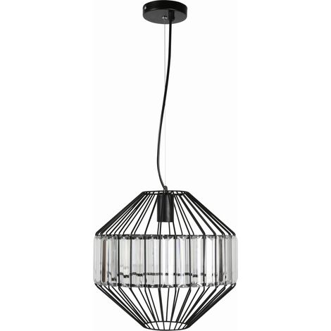 Suspension cristal Candellux Alvaro Ø30 noire E27 40W (1/2)