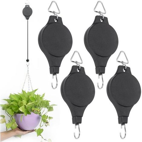 Set de 4 supports de suspension réglables, longueur 20 à 100 cm, capacité jusqu'à 15 kg, pour plantes et objets de décoration (1/5)