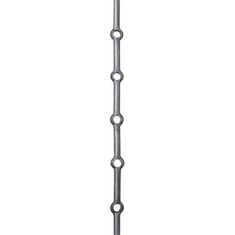 Deco Fer Forge – Barre ronde trouée 2000mm – 14 trous de 16mm – Acier résistant à la corrosion – Pour grilles et balustrades