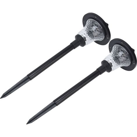 Lot de 2 lampes solaires de jardin IP65 avec piquet pour gazon extérieur. (1/5)