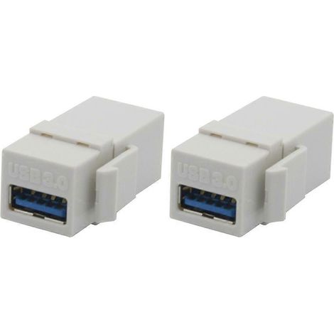 Lot de 2 adaptateurs USB 3.0 Keystone (femelle-femelle). (1/4)