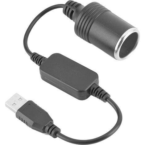 5 V USB a Male to 12 V Car on-cigare Socket Female Converter for Car on-cigares Driving Enregistreur DVR Dash Camera GPS (In Below of 12V 8W) (1/5)