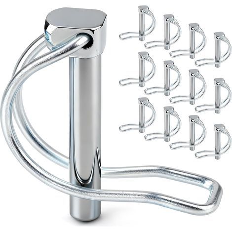 12 Pièces Goupille de Verrouillage Forme D 4,5x40 mm – Acier à Ressort, Goupille Sécurité à Verrouillage Rapide pour Remorque Jardin Tracteur Échafaudage (1/4)