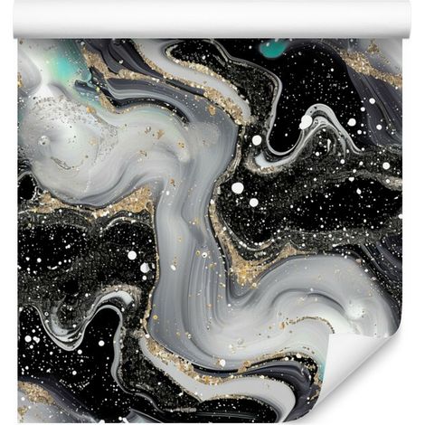 Papel pintado en tinta grafito, gris y gris claro, 50x1000 cm (1/5)