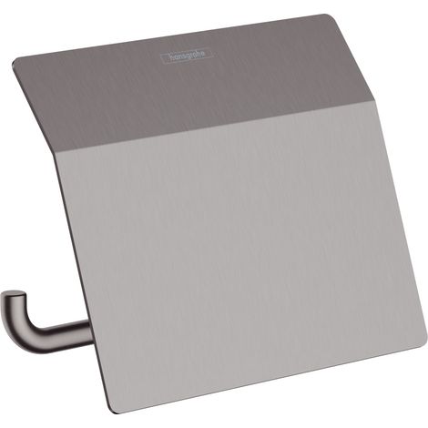 Hansgrohe AddStoris - Papierrollenhalter mit Deckel, Chrom schwarz gebürstet 41753340