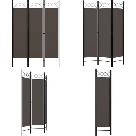 Paravento a 3 Pannelli Antracite 120x180 cm - Divisorio - Privacy