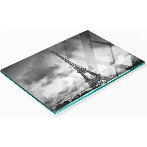 Tablero de vidrio elegante y resistente con estampado de la Torre Eiffel, París, 80x52 cm (1/5)