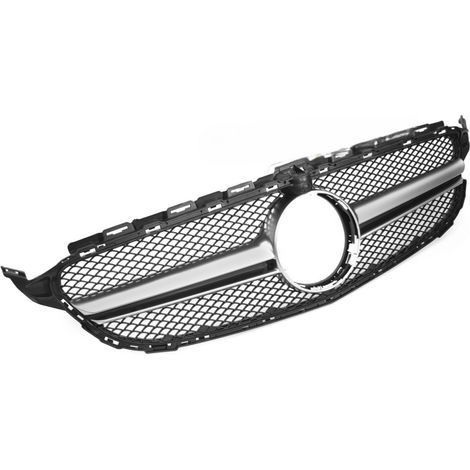 Grille calandre Mercedes classe C W205 de 2014 a 2021 Look GT Noir Silver-42692930 (1/4)