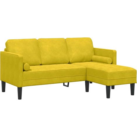 Ensemble de Canapé,Sofa pour Salon,Banquettes Jaune 173 x 131 x 67 cm Velours CFW120712 (1/5)