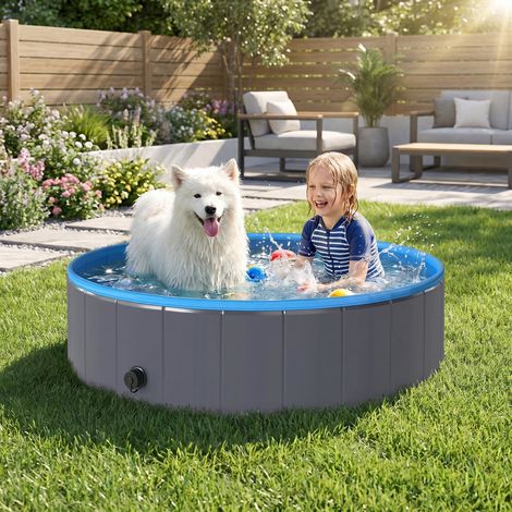 Piscine pliable pour chiens de grande et moyenne taille, avec fond antidérapant, pour une utilisation intérieure et extérieure, 120 x 30 cm (1/5)