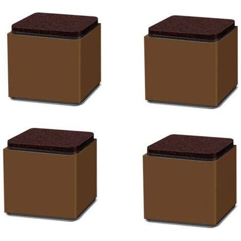 Lot de 4 contremarches de Levage en Acier au Carbone de 5,1 cm, contremarches Auto-adhésives de 6,3 cm pour Meubles résistants, pour Supporter 453 kg Marron (1/4)
