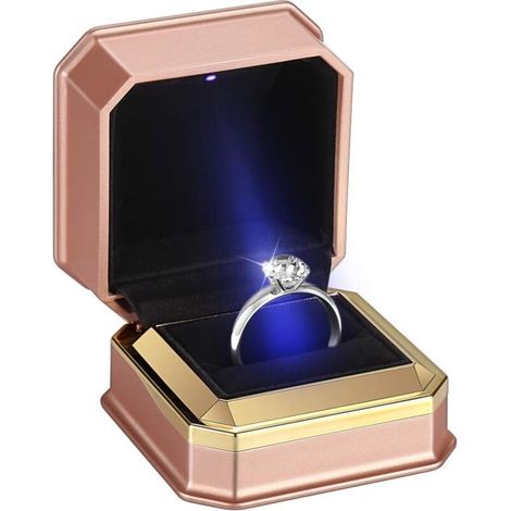 Boîte à bijoux créative à bague unique (doré) (1/2)